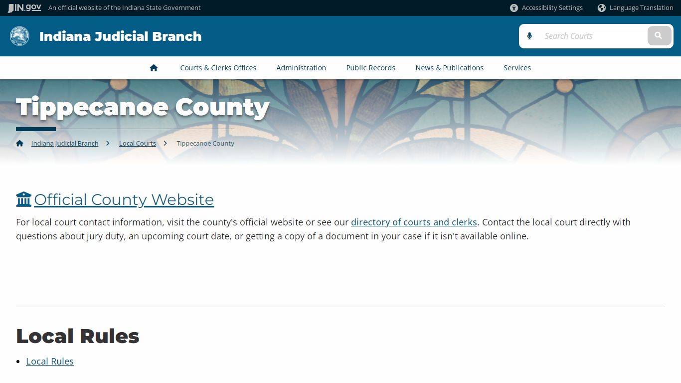 Courts: Tippecanoe County - IN.gov